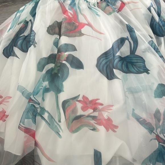 Tropical Floral Watercolor Maxi Skirt - Picture 3 of 4